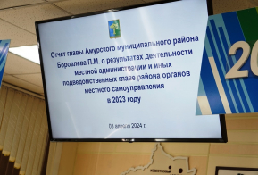 На очередном заседании Собрания депутатов  заслушан отчет главы Амурского муниципального района